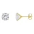 Par Brincos Banhado Ouro 18k Zirconia Luxo 8 Mm Antialérgico Cor Branco