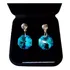 Par Brincos Cristal Swarovski Castanha Blue Ab Em Prata 925