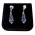 Par Brincos Gota Cristal Swarovski Blue Boreal Em Prata 925