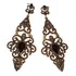 Par Brincos Resina Strass Preto Cinza Metal Dourado