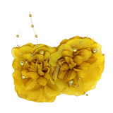 Par Broche Presilha De Cabelo Flor Perola Enfeite Carnaval