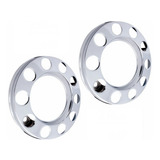 Par Calota 10 Furos Metal Caminhão Roda Vw Sc Aro 20 22 5