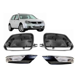 Par Capa Retrovisor Golf Polo Preto Pisca 07 11 Original Vw