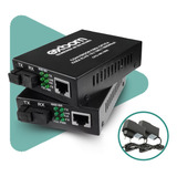 Par Conversor Mídia Fibra Óptica A b Gigabit 1000 Mbps Rj45