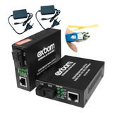 Par Conversor Mídia Fibra Óptica A b Gigabit 1000 Mbps Rj45