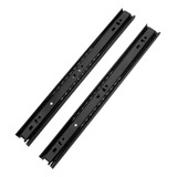 Par Corrediça Telescópica 35cm Gaveta Trilho Preto Reforçada