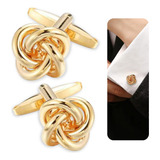 Par De Abotoadura Masculina Cobre Nó Laço Para Punho Camisa