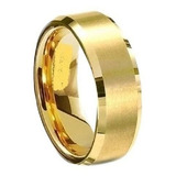 Par De Aliança Chanfrada 8mm Banhada Ouro 18k Ref A5