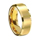 Par De Aliança Chanfrada 8mm Banhada Ouro 18k Ref A5