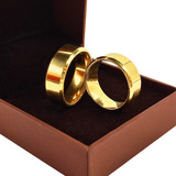 Par De Aliança Folhado Ouro Chanfrada 8mm garantia 