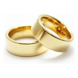 Par De Aliança Ouro Banhada 18k Casamento Reta 8mm Ref A2