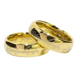 Par De Aliança Senhor Dos Anéis Tungstênio Dourado Promoção