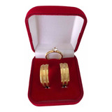 Par De Alianças 8mm Anel Solitário Banhado A Ouro 18k