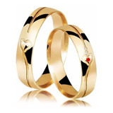 Par De Alianças Abaulado Coração 6mm 11g Anatômica Ouro 18k