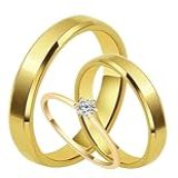 Par De Alianças Casamento Chanfradas 4mm Tungstênio Banhado A Ouro 18k Noivado Casal Aliança Ouro 16 17 18 19 