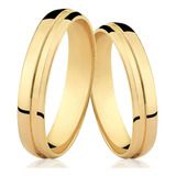 Par De Alianças Ouro 18k 750 4mm 5 Gramas Casamento Noivado