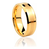 Par De Alianças Ouro 18k Banhada Casamento Tungstênio 8mm