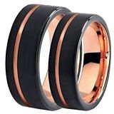 Par De Alianças Tungstênio Namoro Compromisso Fio Ouro 8mm -FEMININO 23- MASCULINO 33-