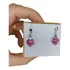 Par De Brinco Cristal Swarovski Fuchsia  Boreal Em Ródio
