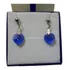 Par De Brinco Cristal Swarovski Sapphire Boreal Em Ródio