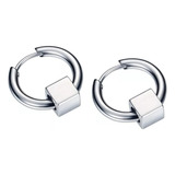 Par De Brinco Masculino Argola Berloque Cubo Não Escurece
