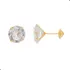 Par De Brinco Pedra 8mm Calice  Em Ouro 18k Nota Fiscal 