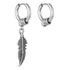 Par De Brinco Pena Argola Prata Em Aço Inox Click Masculino