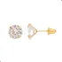 Par De Brincos Adulto De Zircônia 7mm Em Ouro 18k