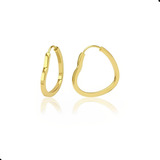 Par De Brincos Argola Infantil De Coração 1 1cm Ouro 18k