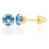 Par De Brincos Infantil Pedra 4mm 2° Furo Ouro 18k 750 Bebê