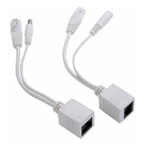 Par De Cabo Adaptador Injetor Poe Rj45 Macho E Fêmea 20 Cm