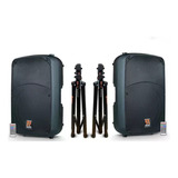 Par De Caixas Ativas 15 Staner Sr315a 300wrms 2 Tripés
