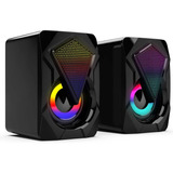 Par De Caixas De Som 10w Usb P2 Multimídia Led Rgb Pc / Note