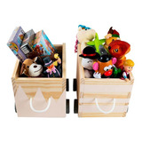 Par De Caixotes Toy Box Organizador De Brinquedos Montessori
