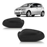 Par De Capas Preta Retrovisor Fox 2003 A 2009 Modelo Metagal