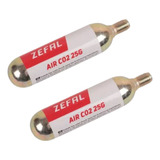 Par De Cilindro Co2 25g Zefal Cartucho Refil Bike 2 Unidades