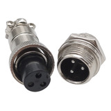 Par De Conector Circular Gx16 Mike 3 Vias