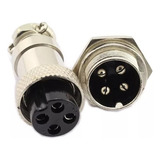 Par De Conector Circular Gx16 Mike 4 Vias