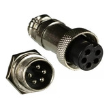 Par De Conector Circular Gx16 Mike 5 Vias