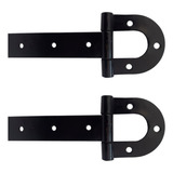 Par De Dobradiças De Porteira Ferradura Aço Forjado 300mm Tarza