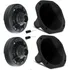 Par De Driver Hdi300 Hinor 100w Rms 8 Ohms Profissional Alta Qualidade + 2 Corneta Curta Plástica Preta + 2 Capacitor 