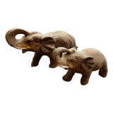 Par De Elefantes Em Cerâmica Plena Relíquia Década 50