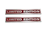 Par De Emblemas Em Aço Inox Limited Edition Edição Limitada Exclusivo 10x1,5cm Tunning Exclusive 2 Unidades Iguais (vermelho)
