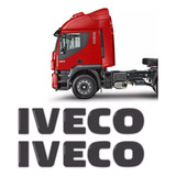 Par De Emblemas Iveco Stralis 2010 Adesivo Resinado Lateral