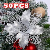Par De Enfeites De Árvore De Natal Com 50 Peças De Flores