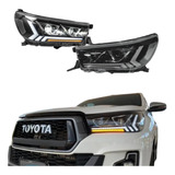 Par De Faróis Full Led Modelo Flash 3d Toyota Hilux 2020