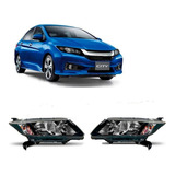 Par De Farol Honda City 2014 2015 2016 Manual Máscara Negra
