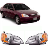 Par De Farol Honda Civic 2001 2002 2003 - 2 Lados Novo