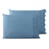 Par De Fronhas Bordado Inglês Napoli 50x70cm Percal 300 Fios Cor Azul Lisa