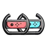 Par De Grip Para Joy Con Volante Preto Controle Direção Compatível Com Nintendo Switch Switch Oled